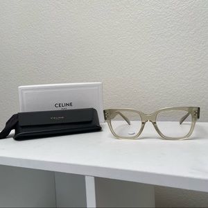 CELINE CL50066I 093 Shiny Lime Transparent Prescription Glasses.